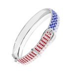American Flag Bracelet - Silver Red White Blue