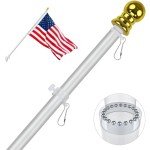 360° Spinning 6FT Tangle-Free Flag Pole