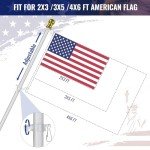 360° Spinning 6FT Tangle-Free Flag Pole