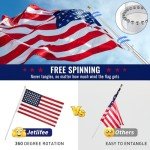 360° Spinning 6FT Tangle-Free Flag Pole