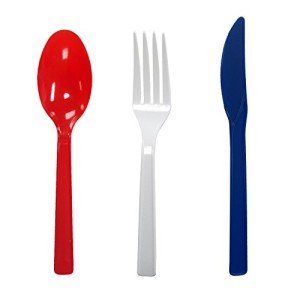 Patriotic Party Cutlery Set - 51 Piece Combo
