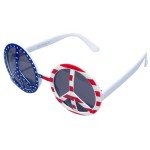 Patriotic Peace Sign Retro USA Flag Sunglasses