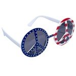 Patriotic Peace Sign Retro USA Flag Sunglasses