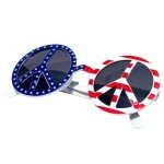 Patriotic Peace Sign Retro USA Flag Sunglasses
