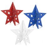 Wooden Glitter Stars - 4th of July Decor Set