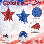Wooden Glitter Stars - 4th of July Decor Set