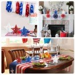 Wooden Glitter Stars - 4th of July Decor Set