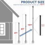 10 FT Heavy Duty Outdoor Flag Pole Kit