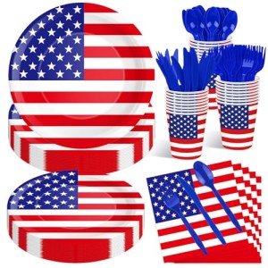 USA Flag Tableware Set for 25 Guests