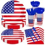 USA Flag Tableware Set for 25 Guests