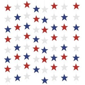 Red, White & Blue Star Garland for Celebrations