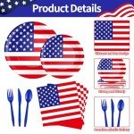 USA Flag Tableware Set for 25 Guests