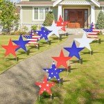 12-Piece Independence Day Star Yard Signs Set
