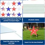 12-Piece Independence Day Star Yard Signs Set