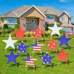 12-Piece Independence Day Star Yard Signs Set