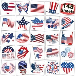 American Flag Temporary Tattoos for 4th of July