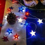 Battery Operated Red, White, and Blue String Lights