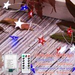 Battery Operated Red, White, and Blue String Lights