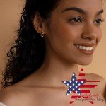 American Flag Hoop Earrings - 14k Gold Plated