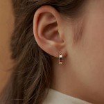 American Flag Hoop Earrings - 14k Gold Plated