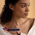 American Flag Hoop Earrings - 14k Gold Plated