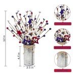 4th of July Artificial Flowers with Metal Pot