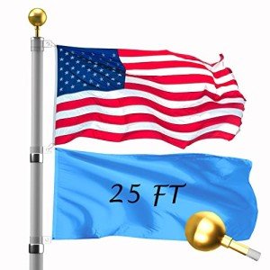 25FT Telescoping Flag Pole Kit with American Flag