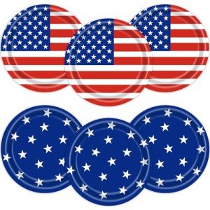 48PCS 4th of July Disposable Party Plates