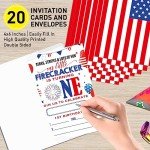 Patriotic 1st Birthday Invitations - Set of 20