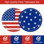 48PCS 4th of July Disposable Party Plates