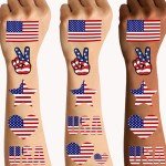 102 PCS American Flag Temporary Tattoos for Celebrations