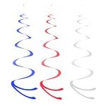 Patriotic Shooting Stars Swirl Decorations - 30pc