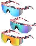 Retro USA Flag Semi-Rimless Sunglasses - 3 Pairs