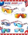 Retro USA Flag Semi-Rimless Sunglasses - 3 Pairs
