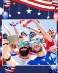 Retro USA Flag Semi-Rimless Sunglasses - 3 Pairs