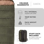 Teton Sports Mammoth Sleeping Bag - Green 239x157.5 cm