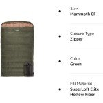 Teton Sports Mammoth Sleeping Bag - Green 239x157.5 cm