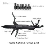 RoverTac 15-in-1 Pocket Knife Multitool for Outdoors