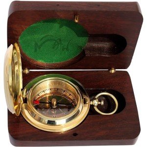 Personalized Brass Compass for Hiking and Adventure