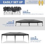 VINGLI 10x20 ft Pop Up Canopy Tent with Sides