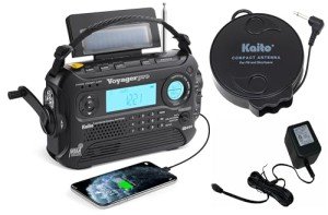 Kaito KA600 Solar/Crank Weather Radio with Extras