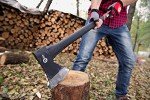 36" Wood Chopping Axe with Shock Absorbing Handle