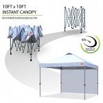 Durable 10'x10' Pop-up Canopy Tent with Sidewall