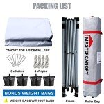 Durable 10'x10' Pop-up Canopy Tent with Sidewall