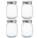 16 oz Mason Jars with Silver Lids - 4 Pack