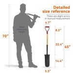 Heavy-Duty Garden Drain Spade Shovel with Y-Grip