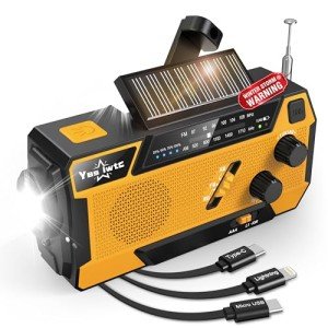 Yestiwc Solar Hand Crank Emergency Radio & Powerbank