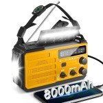 8000mAh Solar Hand Crank Emergency Radio & Flashlight