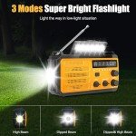8000mAh Solar Hand Crank Emergency Radio & Flashlight