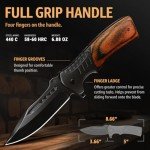 Tactical Spring Assisted Knife with Wood Handle